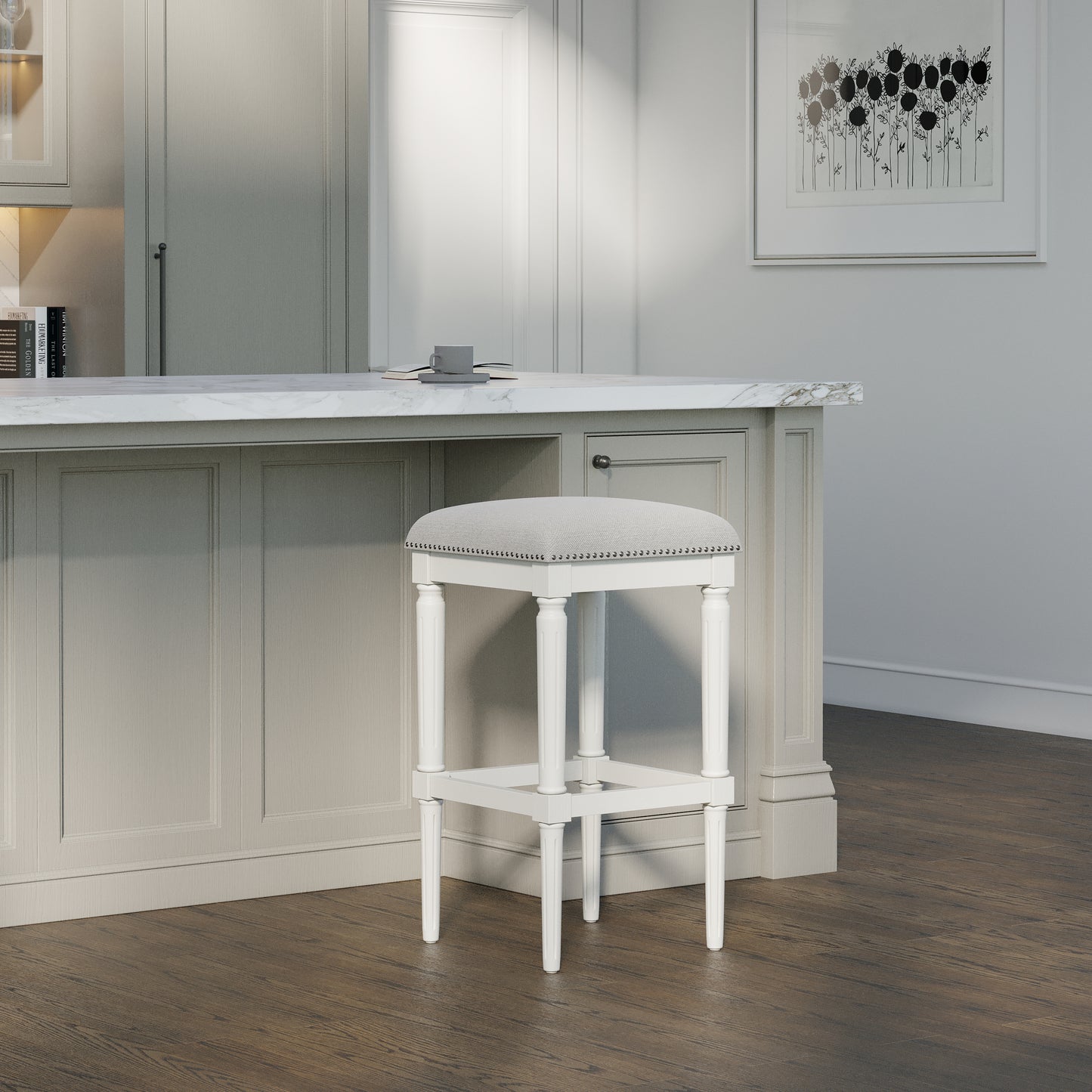 Asheville Stool in Solid White