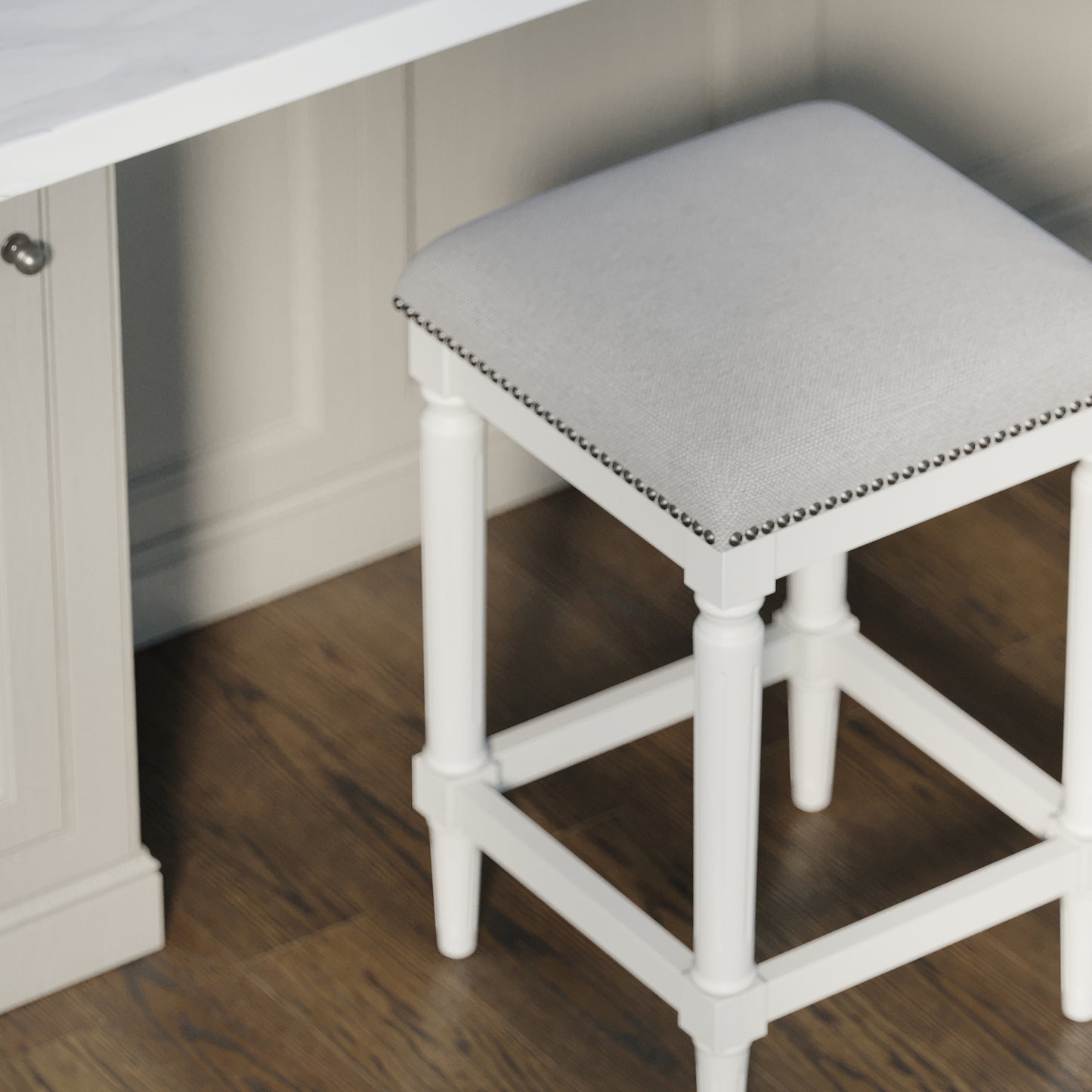 Asheville Stool in Solid White