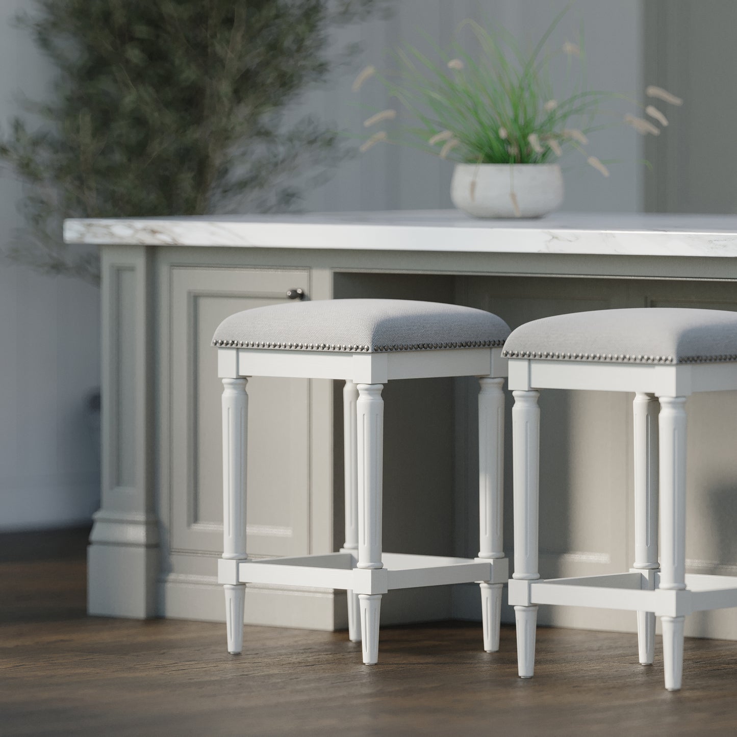 Asheville Stool in Solid White