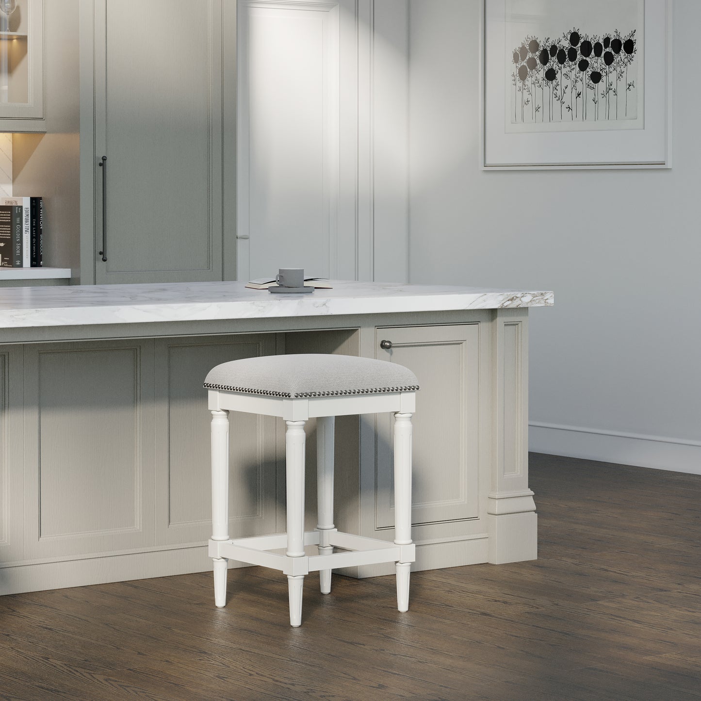 Asheville Stool in Solid White