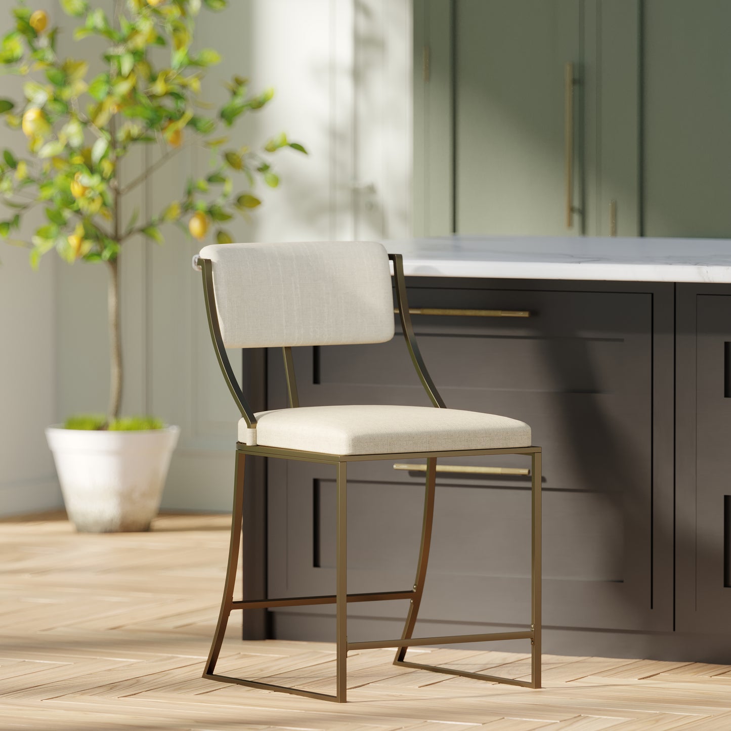 Durham Metal & Upholstered Barstool