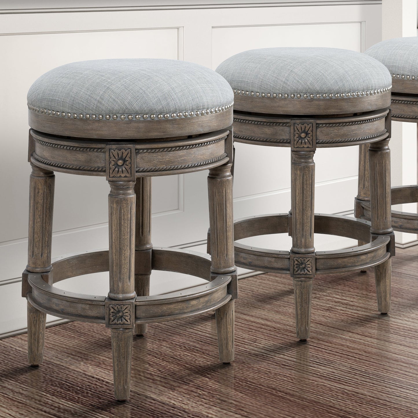 Backless Charlotte Barstool in Grey