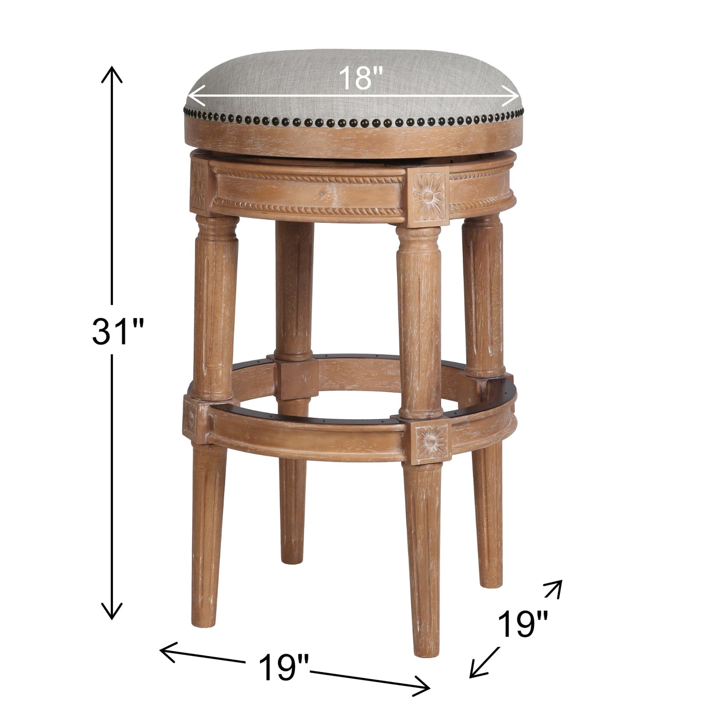 Backless Charlotte Barstool in Oak