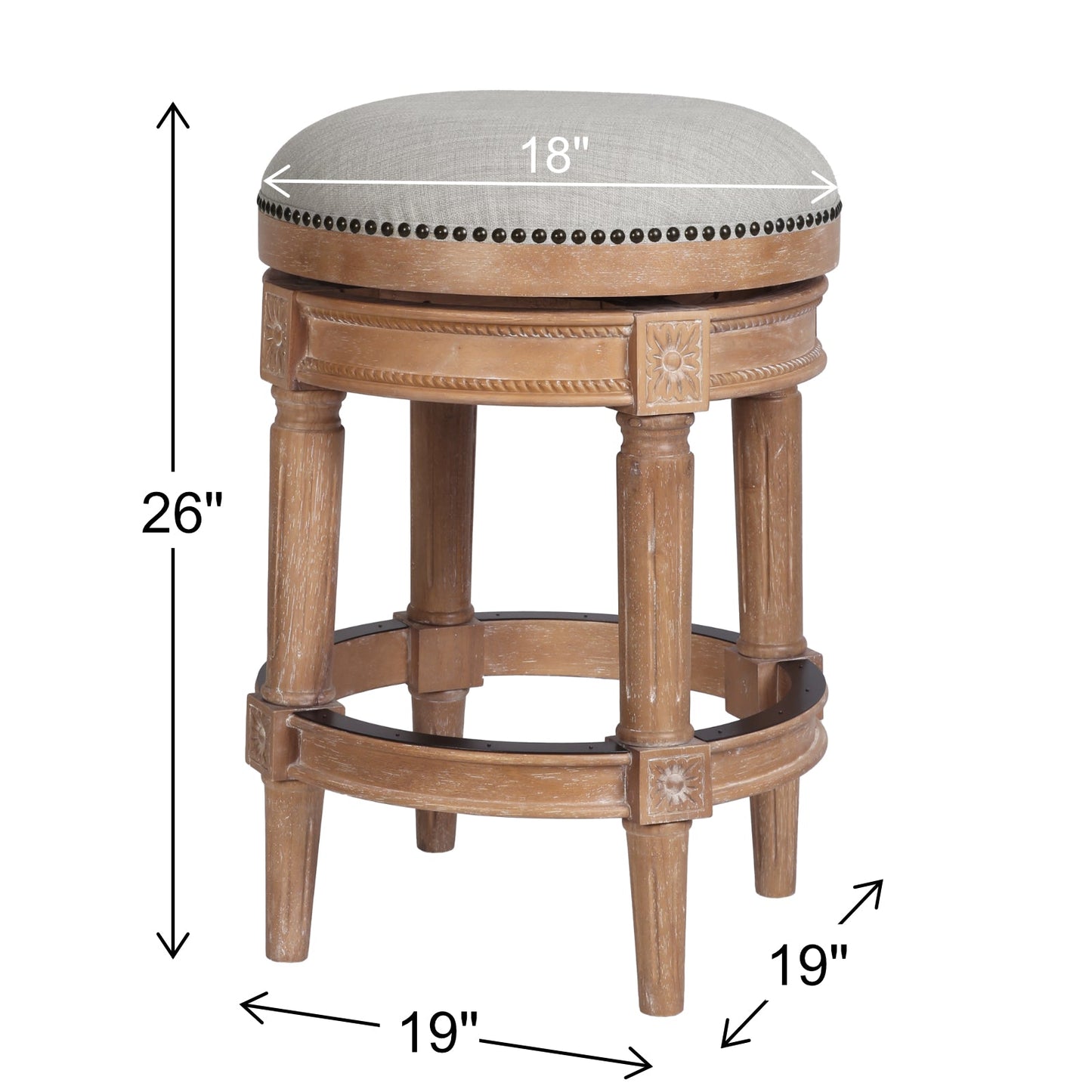 Backless Charlotte Barstool in Oak