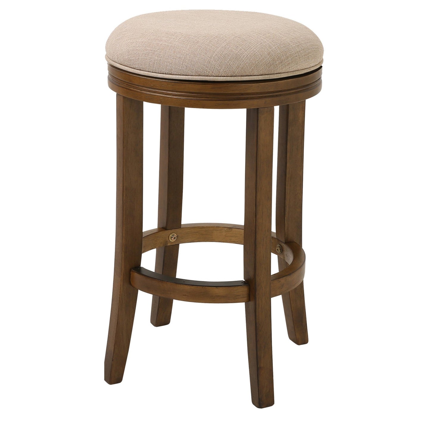 Victoria Swivel Stool with Cream Fabric and Honeysuckle Finish - New Ridge Home