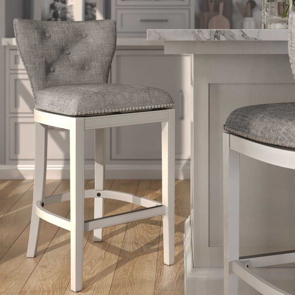 Mebane Stool in White & Grey