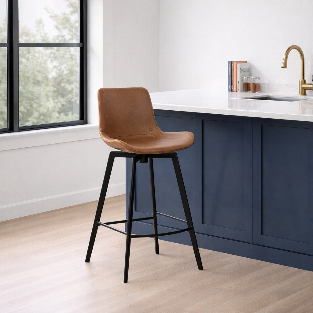Goldsboro Swivel Counter Stool in Brown