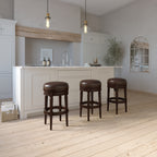 Backless Charlotte Barstool in Distressed Walnut