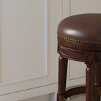 Backless Charlotte Barstool in Distressed Walnut