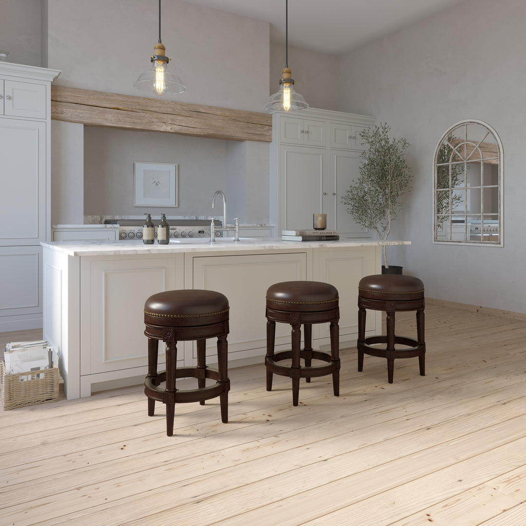 Backless Charlotte Barstool in Distressed Walnut