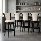 Charlotte Swivel Barstool in Black and Ivory