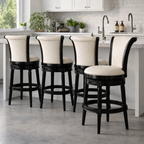 Charlotte Swivel Barstool in Black and Ivory
