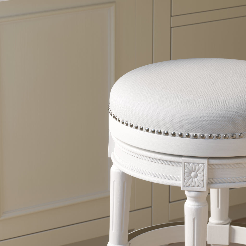 Backless Charlotte Barstool in White