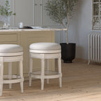 Backless Charlotte Barstool in White