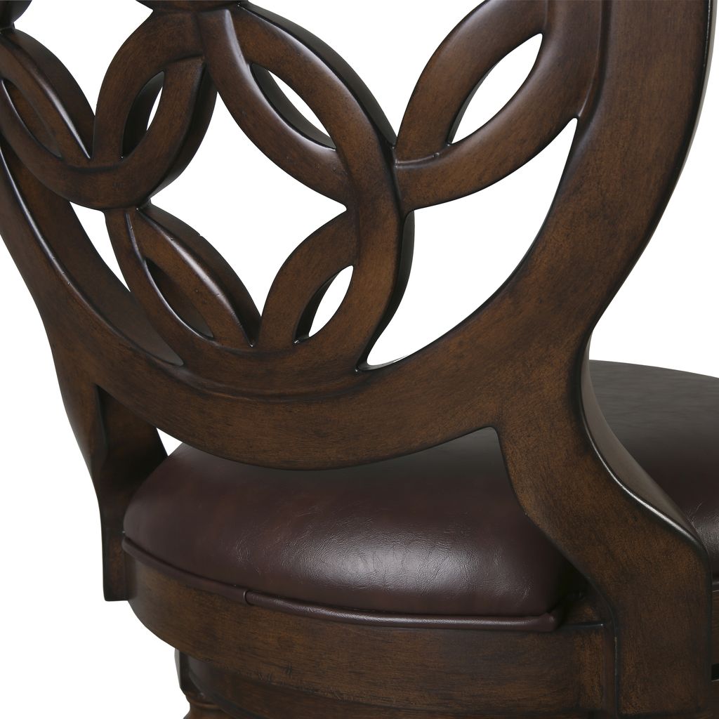 Gastonia Swivel Stool In Distressed Walnut