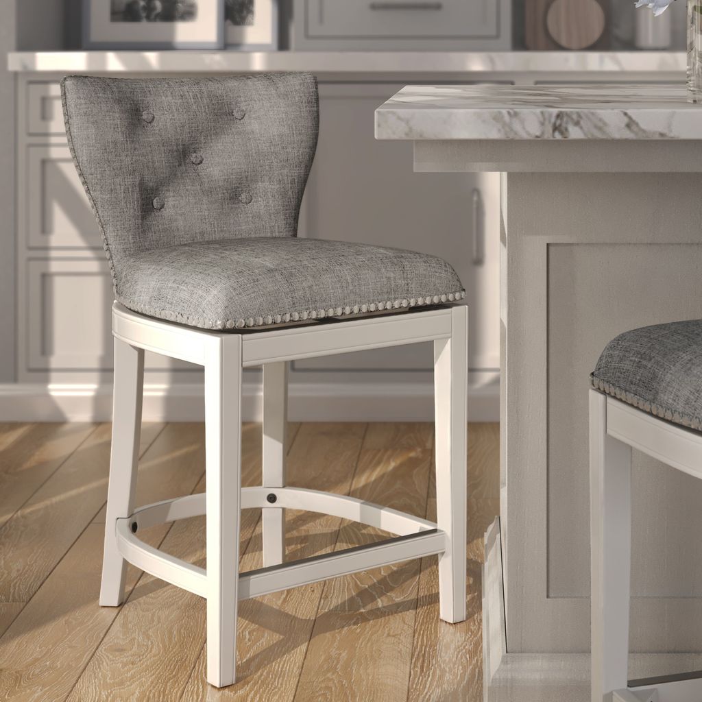 Mebane Stool in White & Grey