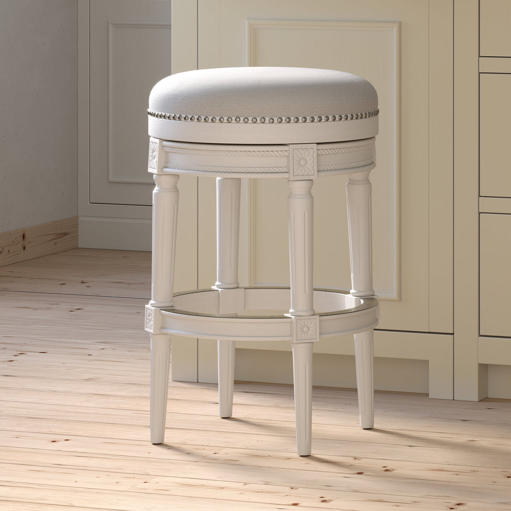 Backless Charlotte Barstool in White