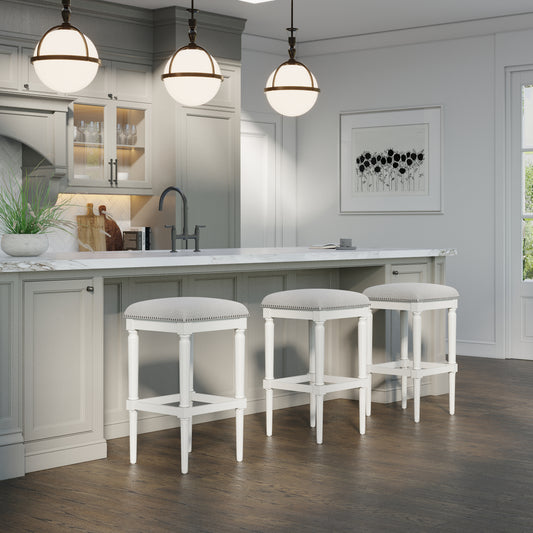 Asheville Stool in Solid White