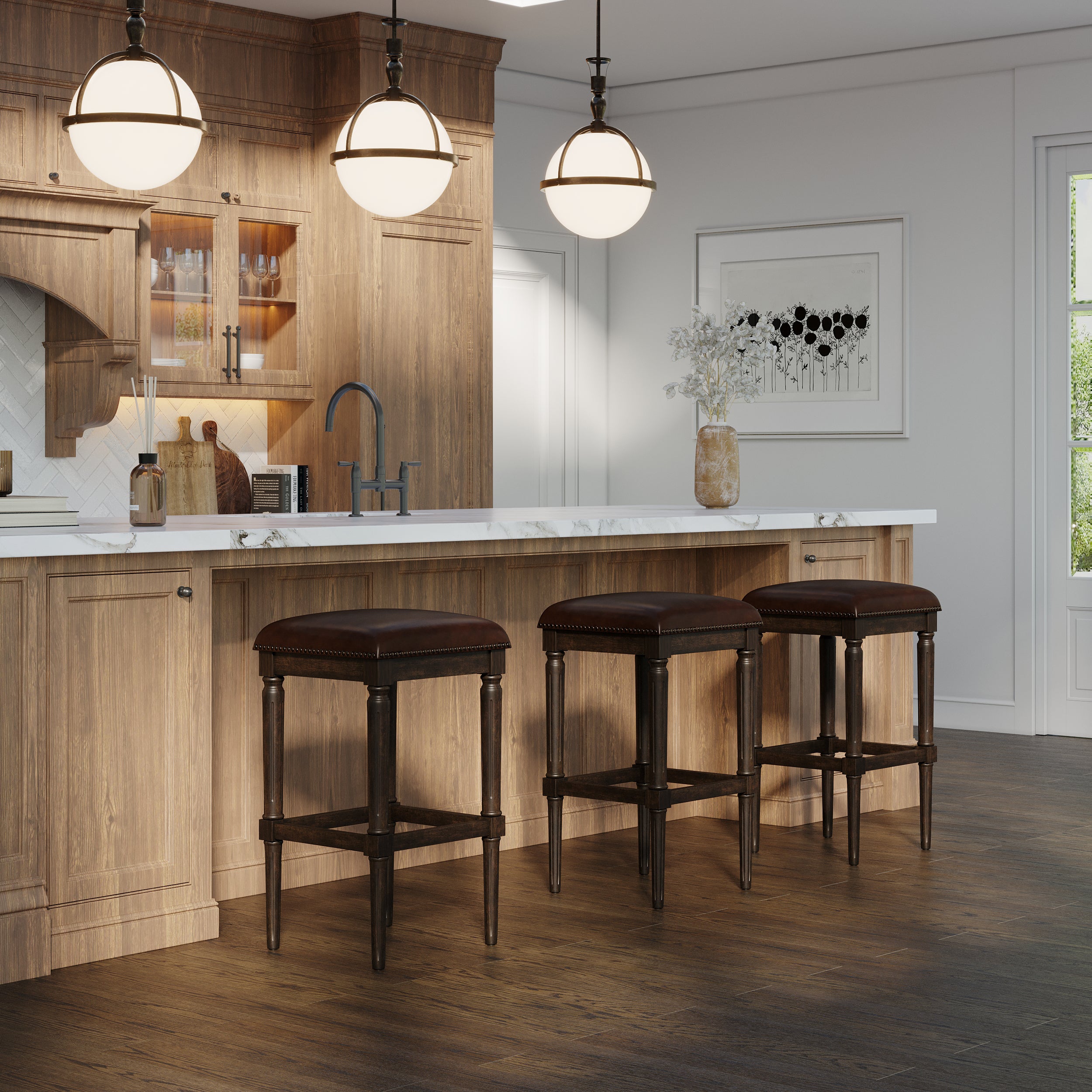 Asheville Stool in Walnut Finish