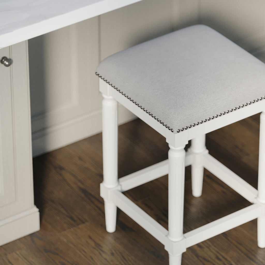 Asheville Stool in Solid White