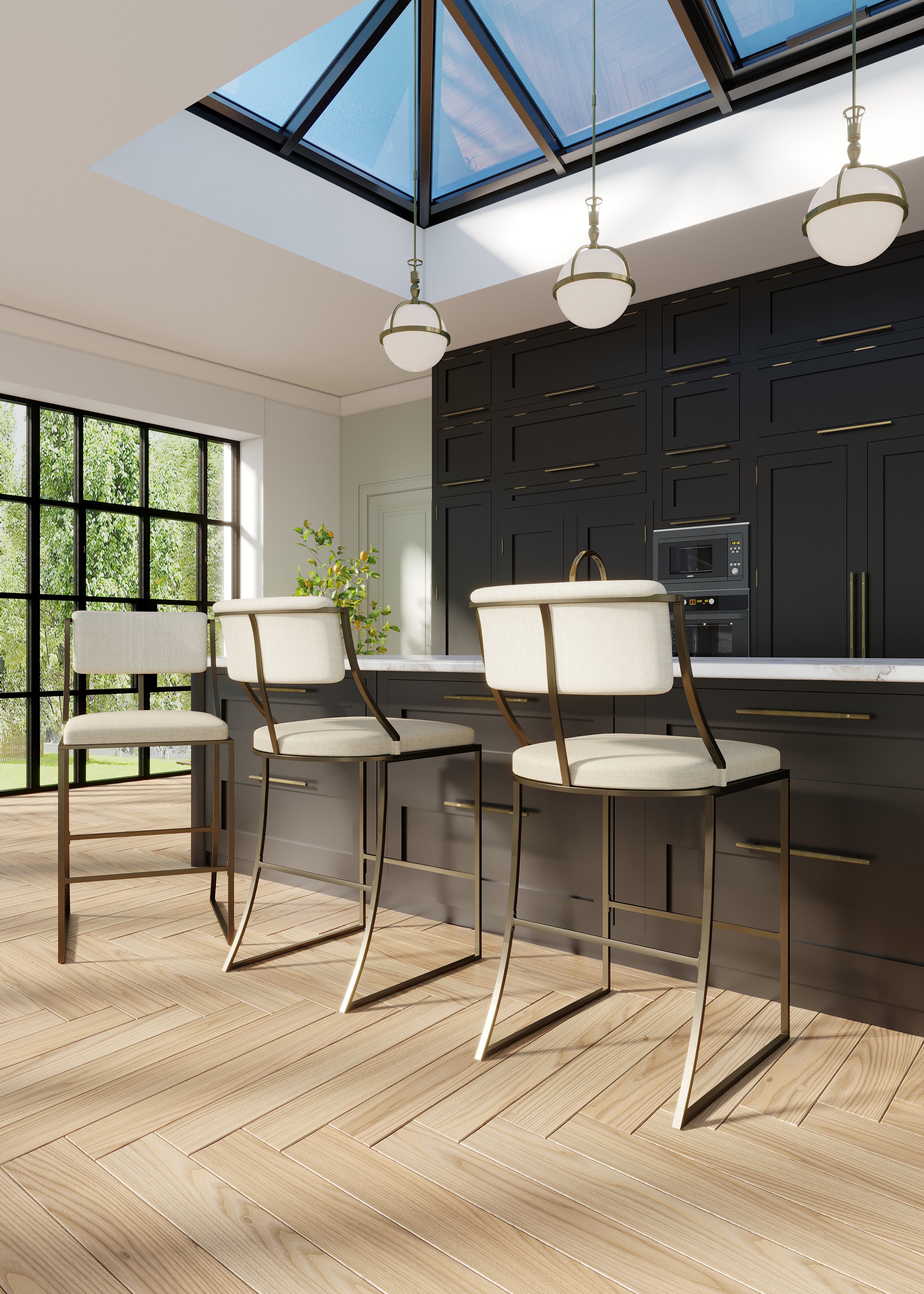 Durham Metal & Upholstered Barstool