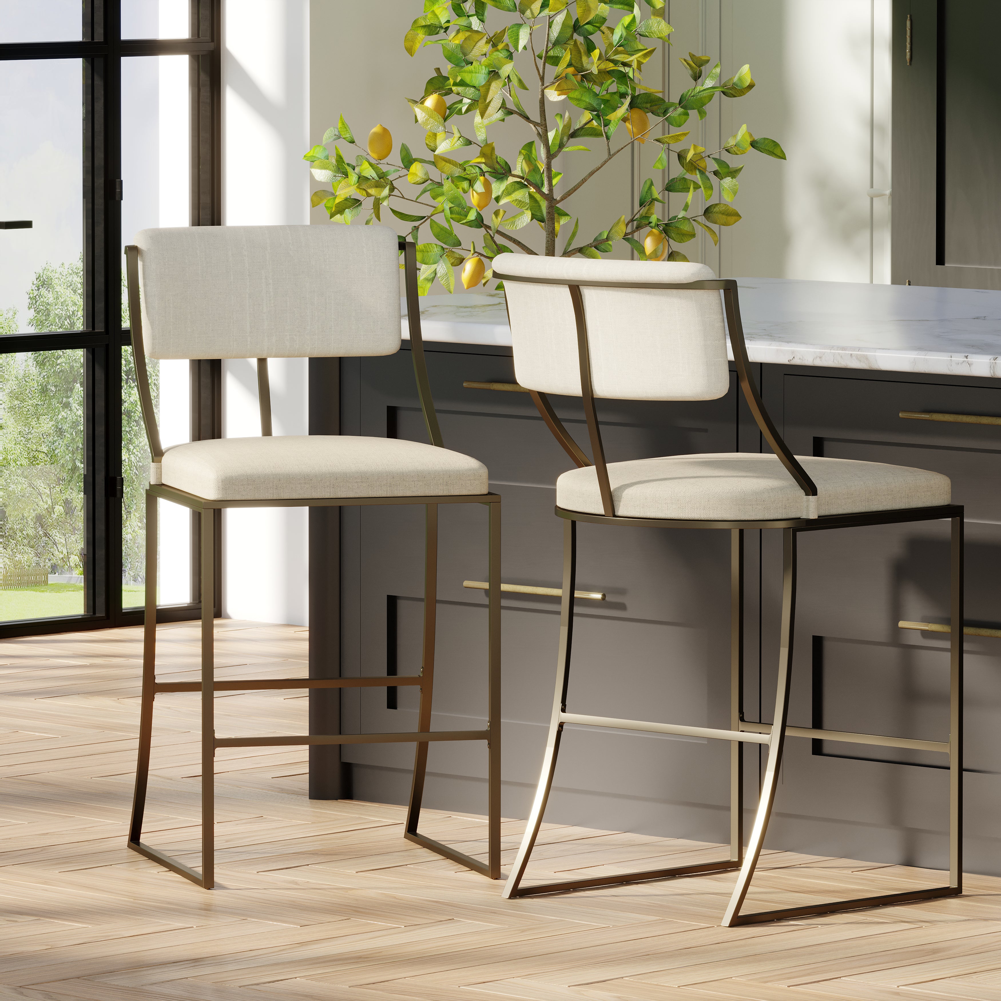 Durham Metal & Upholstered Barstool