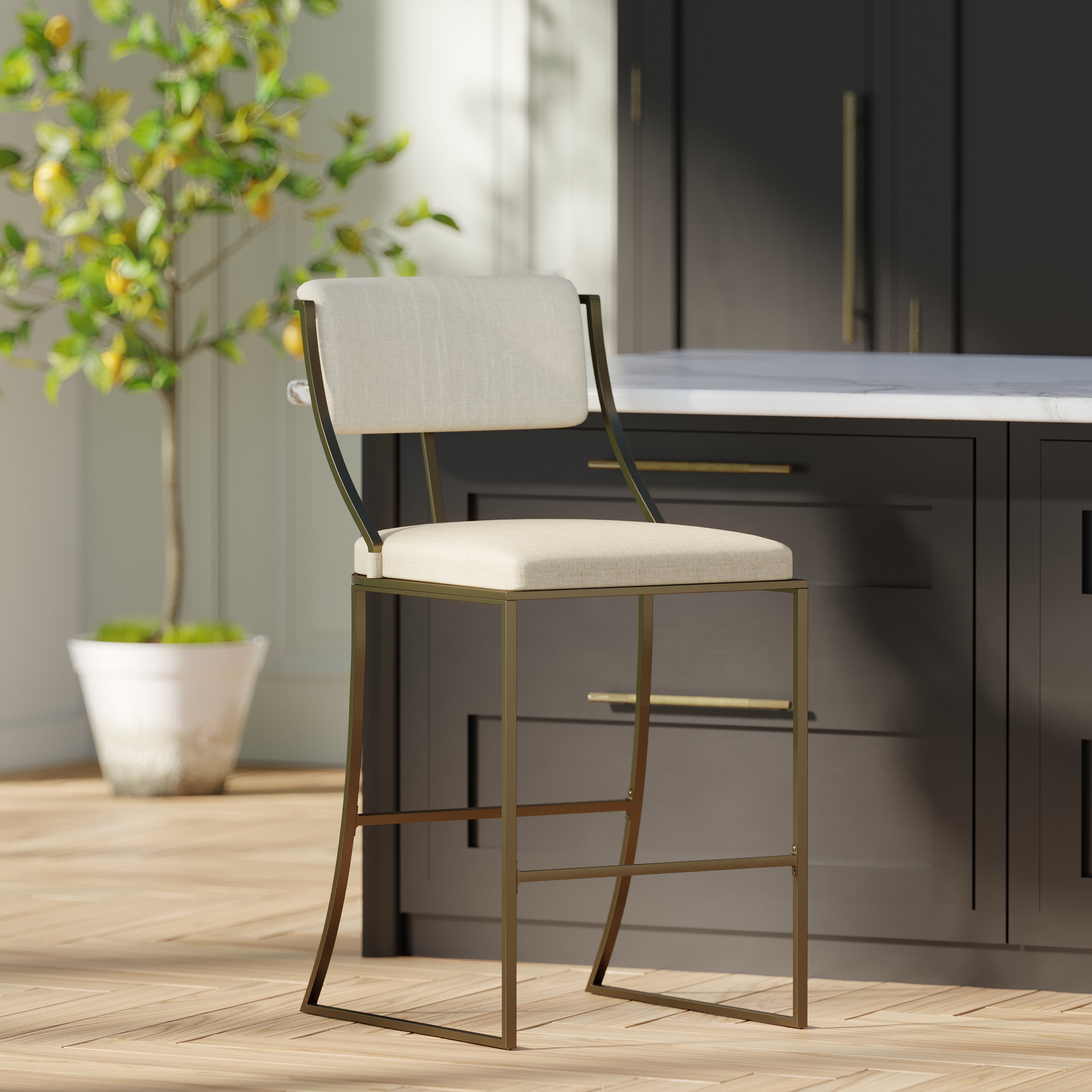 Durham Metal & Upholstered Barstool