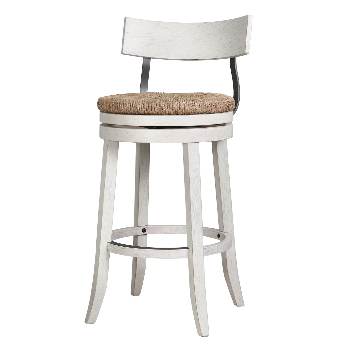 Eden Stool with Seagrass Seat in Reclaimed White