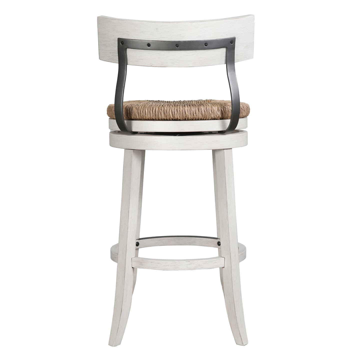 Eden Stool with Seagrass Seat in Reclaimed White