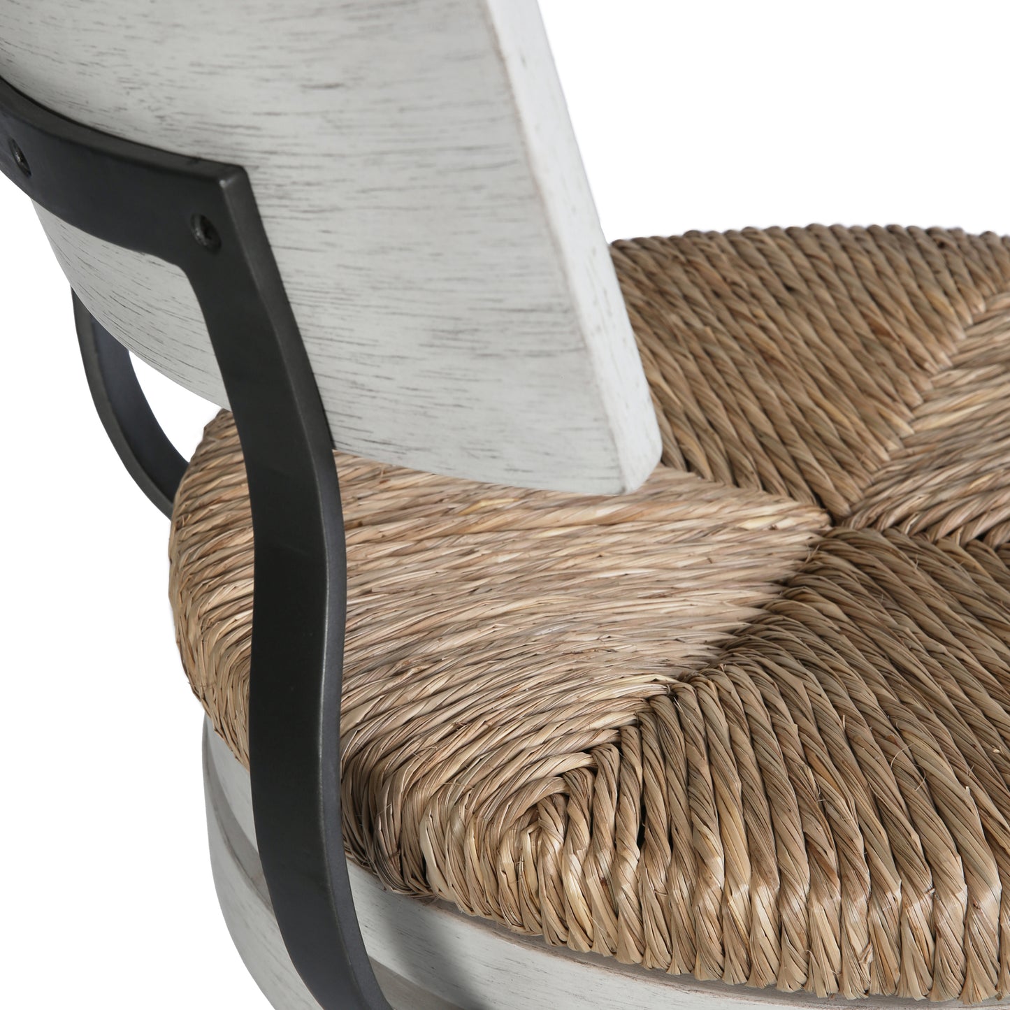 Eden Stool with Seagrass Seat in Reclaimed White