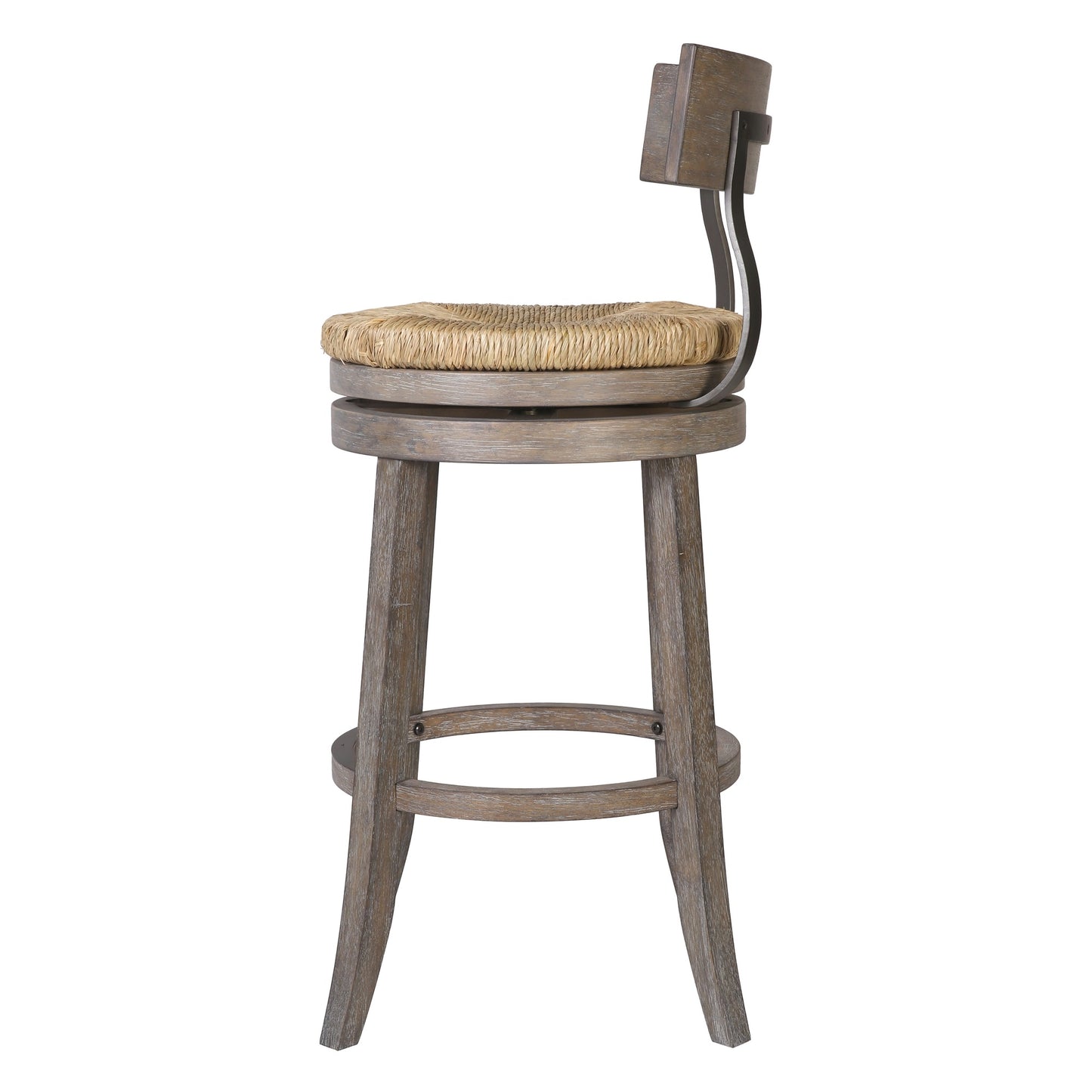 Eden Stool with Seagrass Seat in Gray