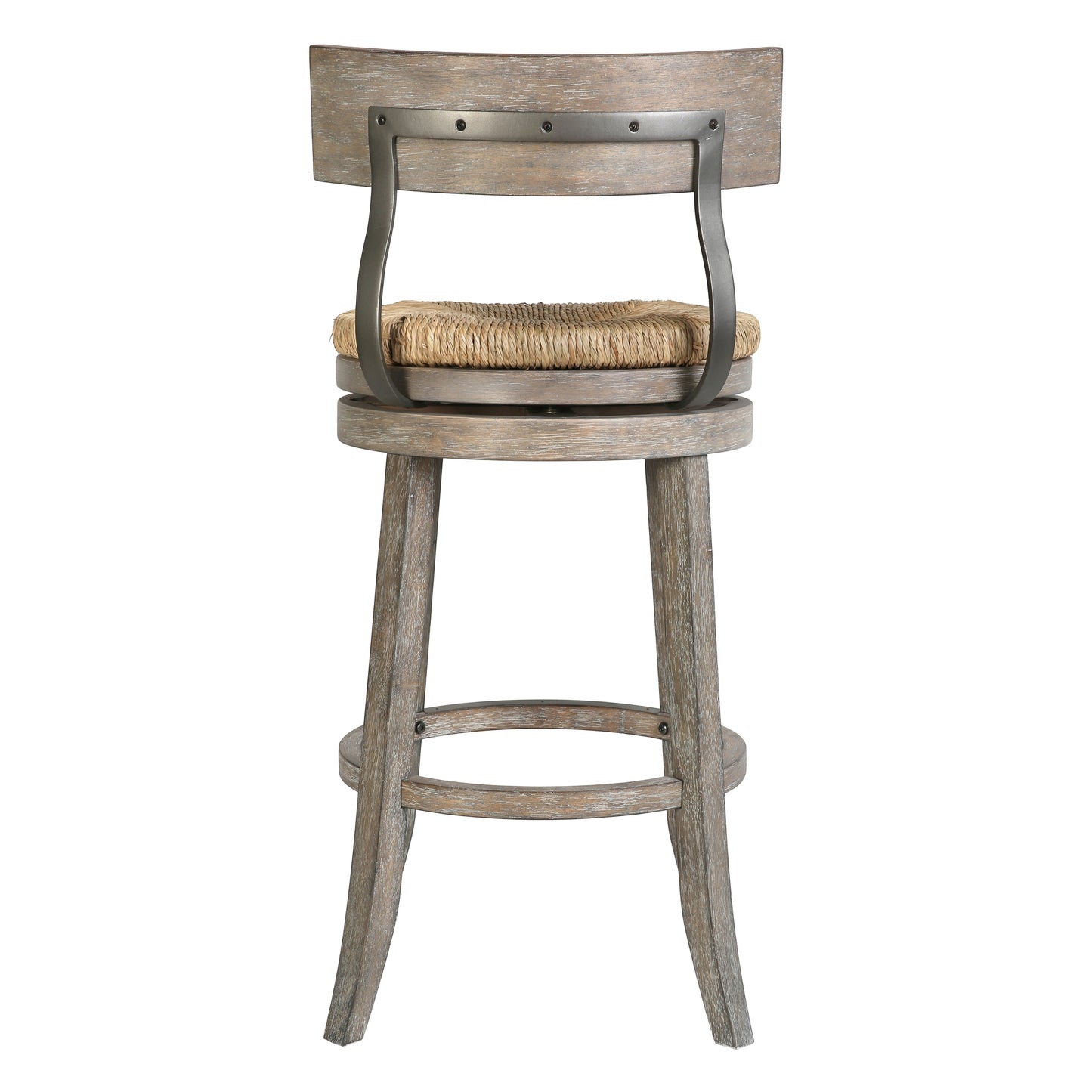 Eden Stool with Seagrass Seat in Gray