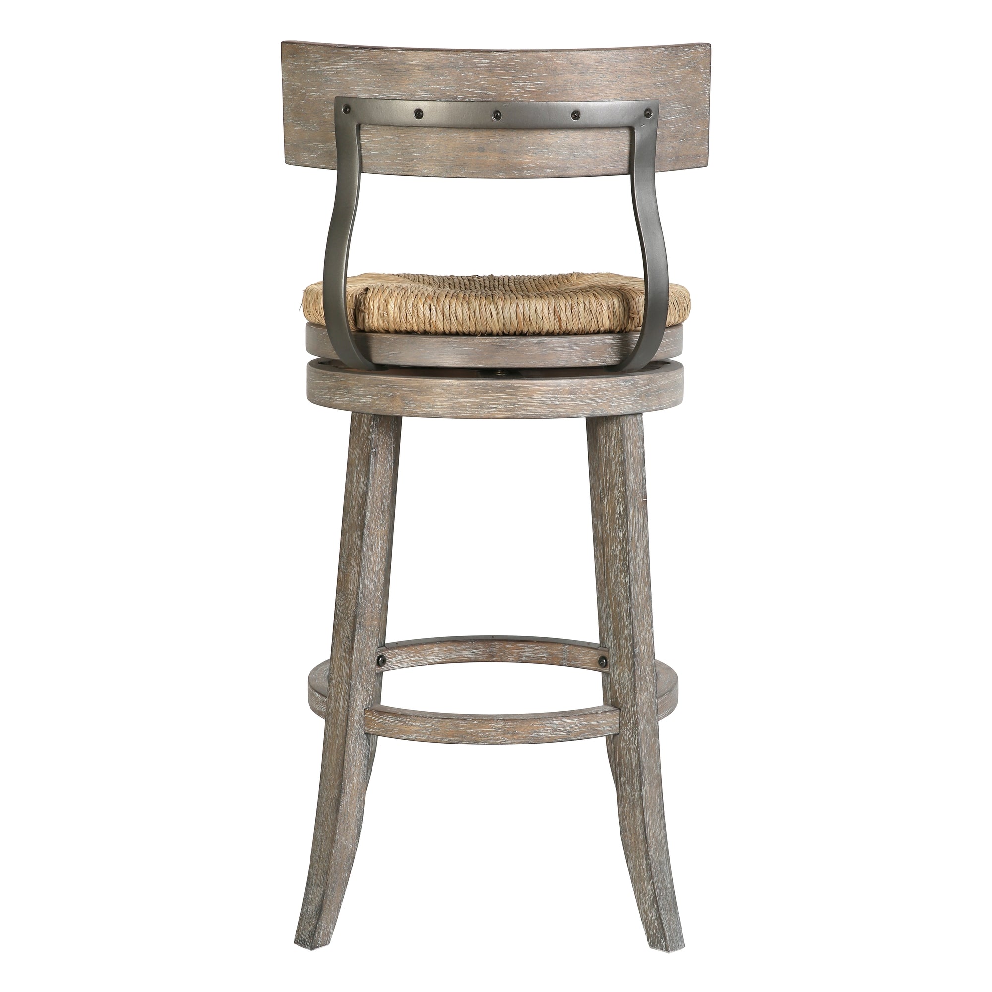 Eden Stool with Seagrass Seat in Gray