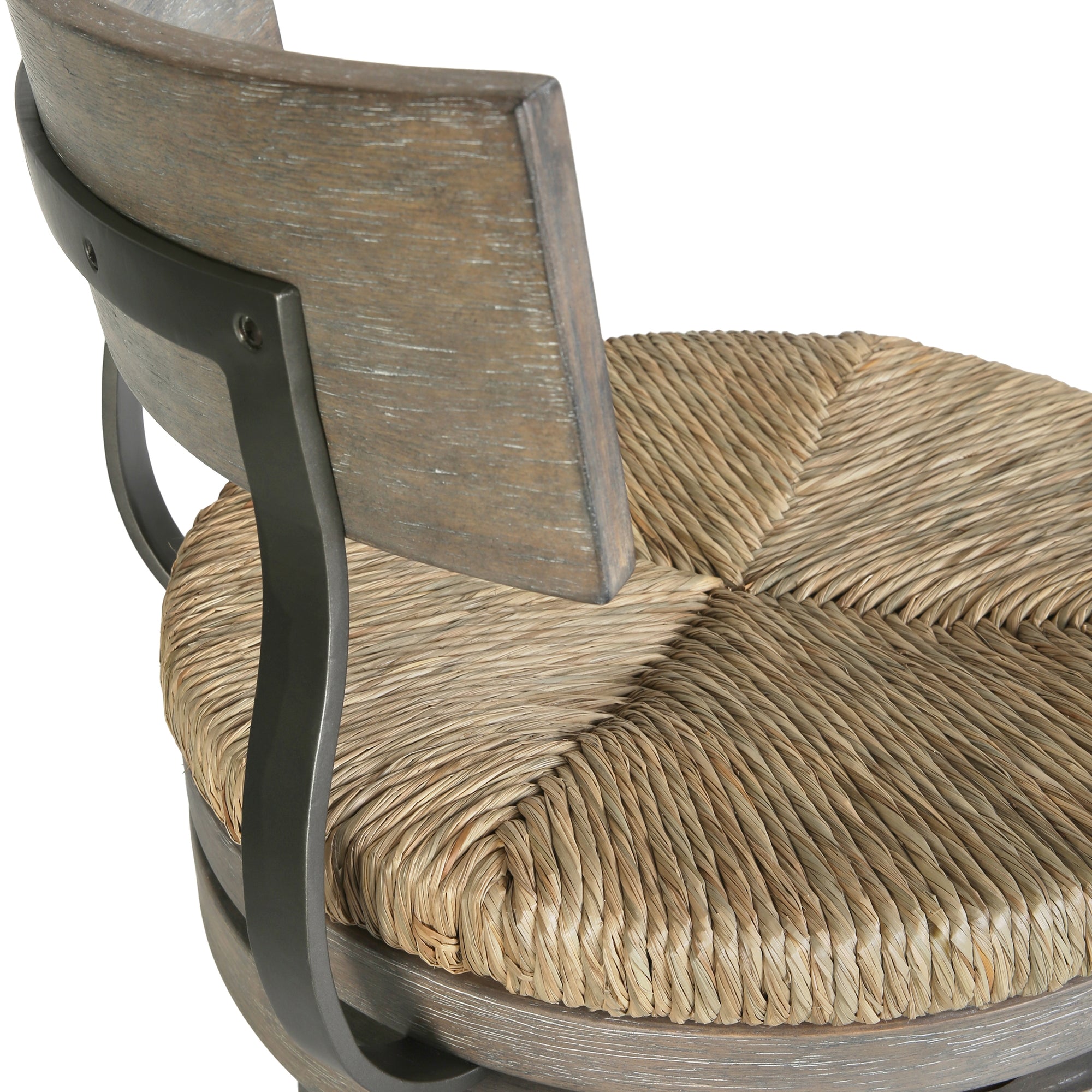 Eden Stool with Seagrass Seat in Gray