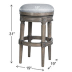 Backless Charlotte Barstool in Grey