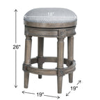 Backless Charlotte Barstool in Grey