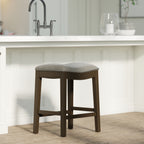 Walnut Cove Saddle Stool with Cobble Fabric