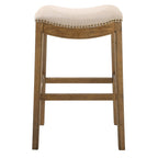 Saddle Style Stool with Cream Fabric - New Ridge Home