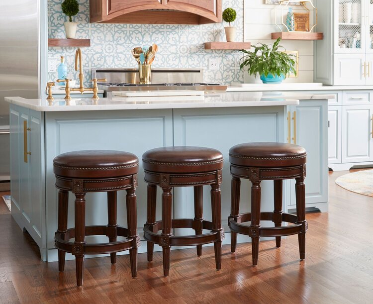 Backless Chapman Barstool in Distressed Walnut - New Ridge Home